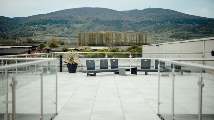 Dachterrasse mit unverbaubarem Fernblick zum Anninger